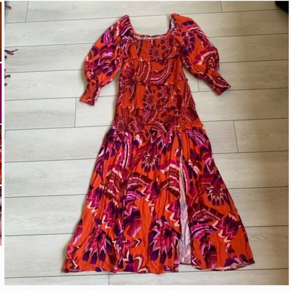 Farm Rio Orange Chevron Forest Maxi Dress, size M - NWOT - Picture 2 of 4